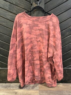 lululemon athletica Rose Pink Camo Pullover Sweatshirt